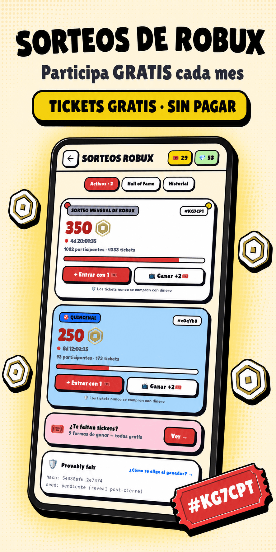 Robux raffles in Bublox